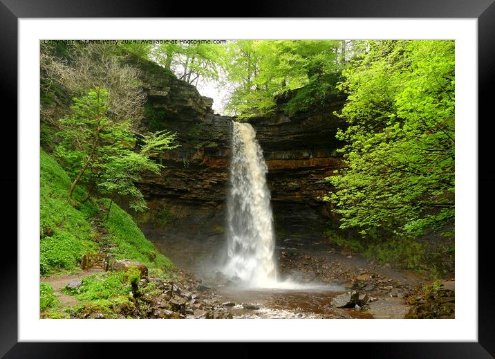 Hardraw Force Waterfall, Yorkshire Dales Framed Mounted Print by Chris Petty