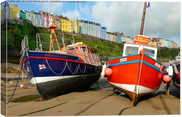Tenby Harbour Boats  Canvas Print by Chris Petty