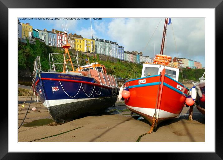 Tenby Harbour Boats  Framed Mounted Print by Chris Petty