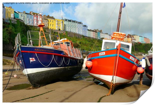 Tenby Harbour Boats  Print by Chris Petty