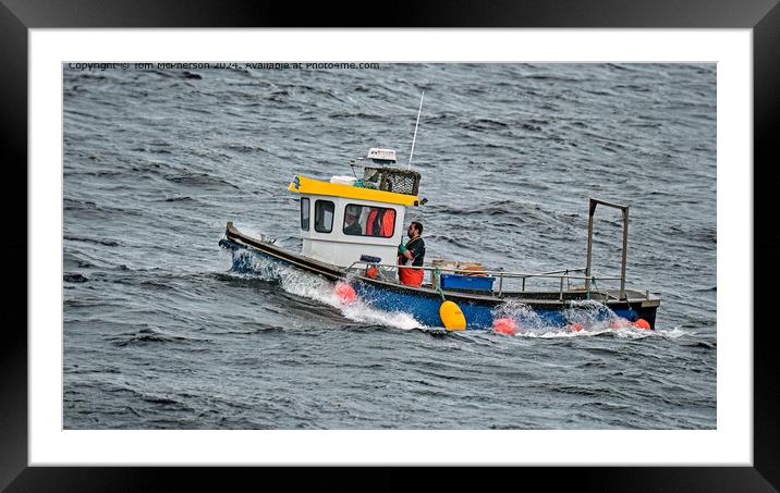 Burghead Lobster Fishing Boat Framed Mounted Print by Tom McPherson