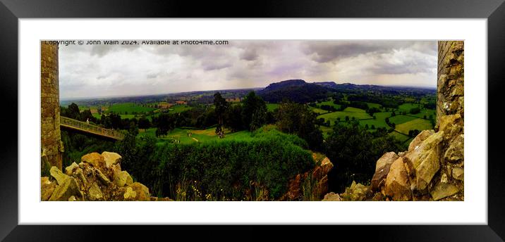 Beeston Castle Landscape View Framed Mounted Print by John Wain