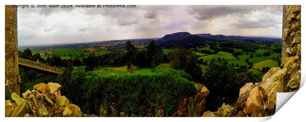 Beeston Castle Landscape View Print by John Wain