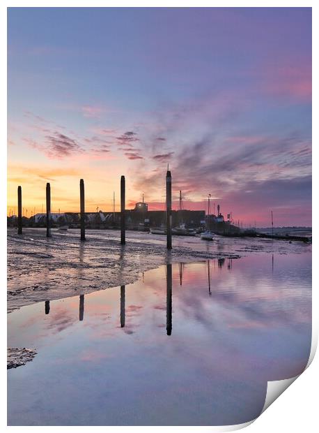 Brightlingsea Harbour Sunrise - Sunset Print by Tony lopez