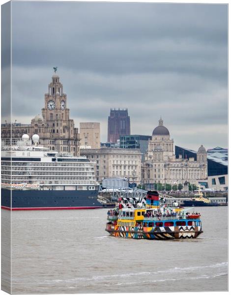 Liverpool Snowdrop Ferry - Nautical Charm Canvas Print by Victor Burnside