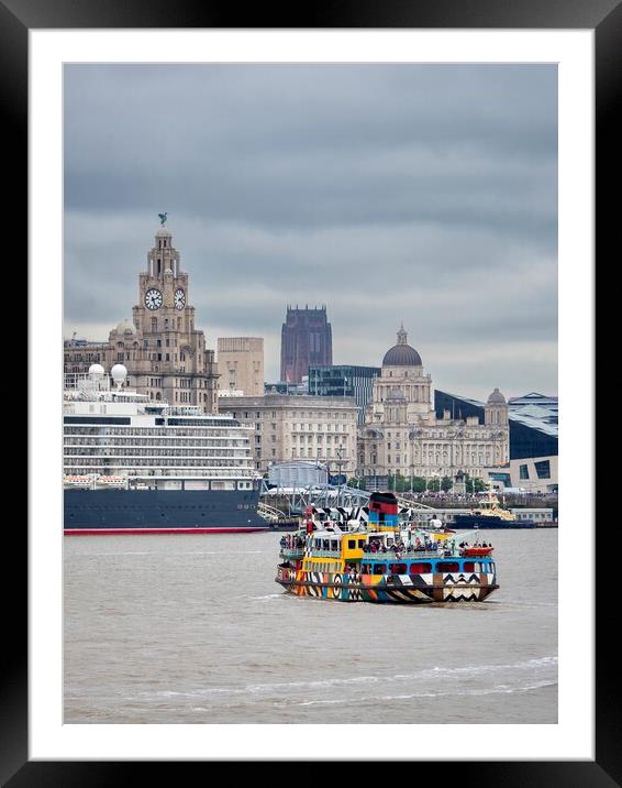 Liverpool Snowdrop Ferry - Nautical Charm Framed Mounted Print by Victor Burnside