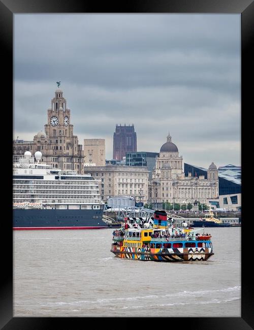 Liverpool Snowdrop Ferry - Nautical Charm Framed Print by Victor Burnside