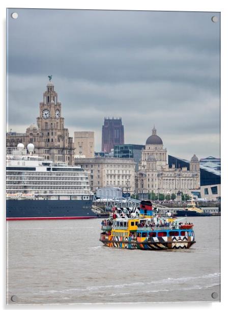 Liverpool Snowdrop Ferry - Nautical Charm Acrylic by Victor Burnside