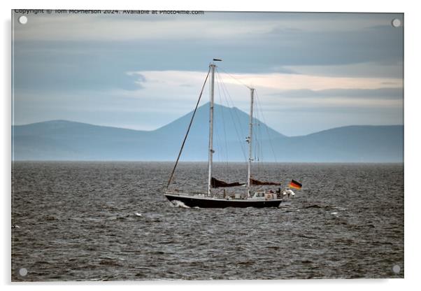 Moray Firth Sailing Past Mor Ven Acrylic by Tom McPherson