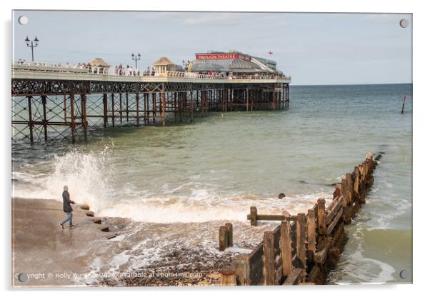 Cromer Beach Sand and Sea Acrylic by Holly Burgess