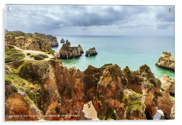 Praia da Prainha Algarve Acrylic by Jim Monk