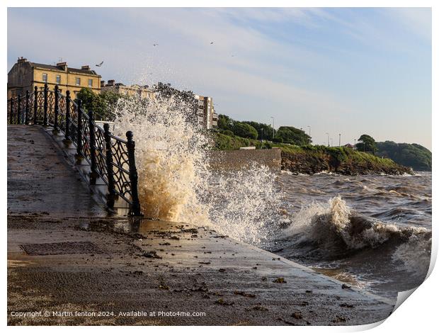 Clevedon Sea Spray Waves Print by Martin fenton