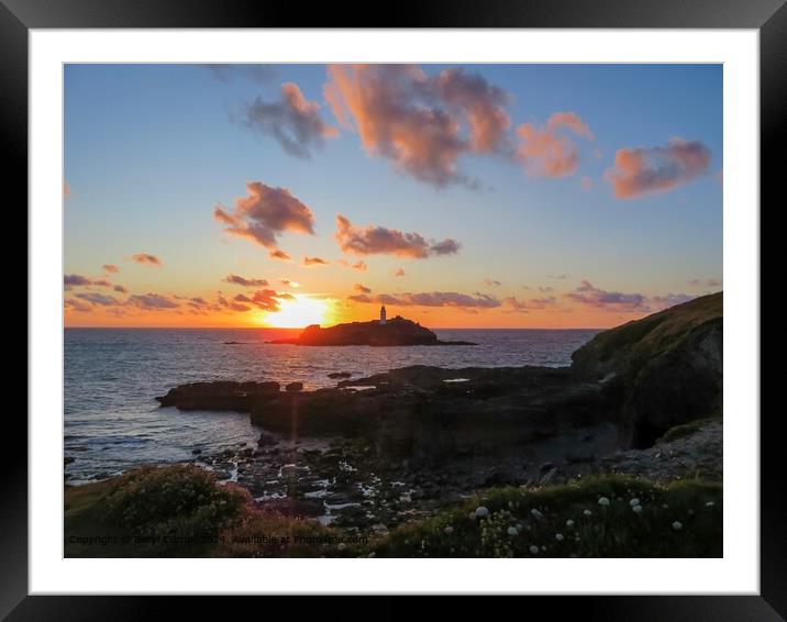 Golden Glow Godrevy Sunset Framed Mounted Print by Beryl Curran