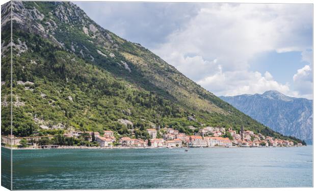 Perast at the bottom of a mountain Canvas Print by Jason Wells