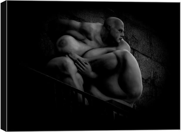 Obsessed Nude statue Canvas Print by Antonio Ravelli