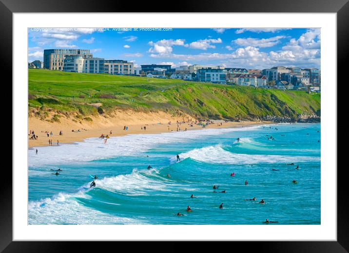Fistral Beach Framed Mounted Print by Alison Chambers
