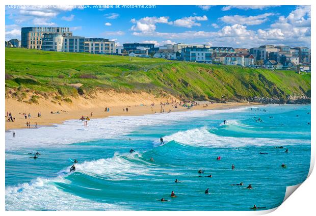 Fistral Beach Print by Alison Chambers
