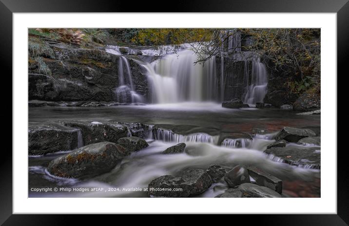 Cascading Waterfall  Framed Mounted Print by Philip Hodges aFIAP ,