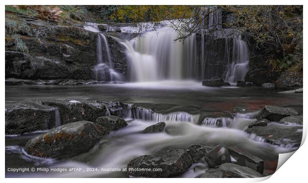 Cascading Waterfall  Print by Philip Hodges aFIAP ,