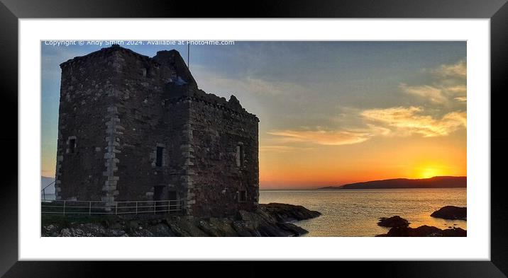 Portencross Castle Sunset Landscape Framed Mounted Print by Andy Smith