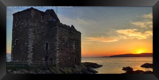 Portencross Castle Sunset Landscape Framed Print by Andy Smith