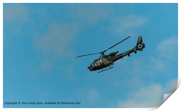 Gazelle Helicopter Flying Print by Tom Lloyd