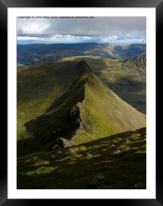 Striding Edge, Lake District Framed Mounted Print by Chris Petty