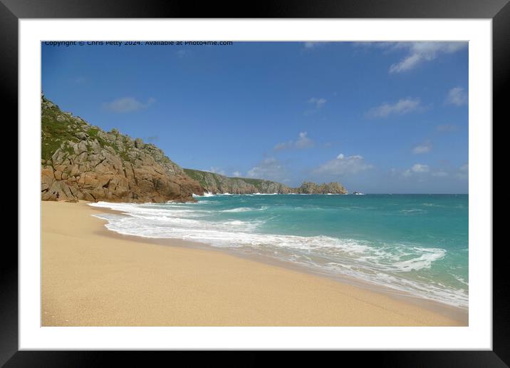 Porthcurno Beach, Cornwall Framed Mounted Print by Chris Petty