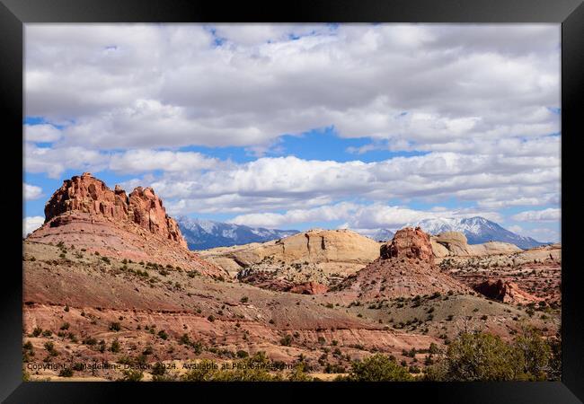 Panoramic View of Capitol Reef National Park's Waterpocket Fold Framed Print by Madeleine Deaton