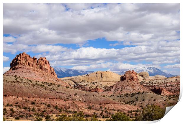 Panoramic View of Capitol Reef National Park's Waterpocket Fold Print by Madeleine Deaton