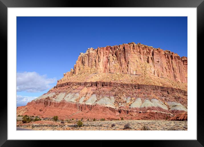 Stunning View of Capitol Reef Waterpocket Fold Rock Strata, Utah Framed Mounted Print by Madeleine Deaton