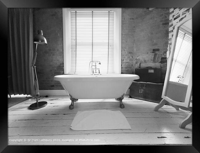 Monochrome Bathroom Framed Print by Graham Lathbury