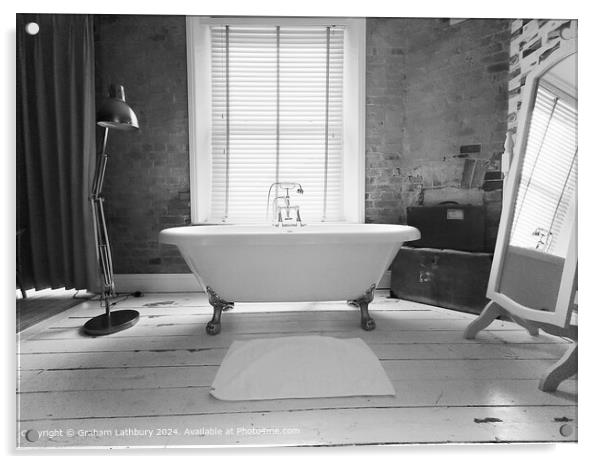Monochrome Bathroom Acrylic by Graham Lathbury