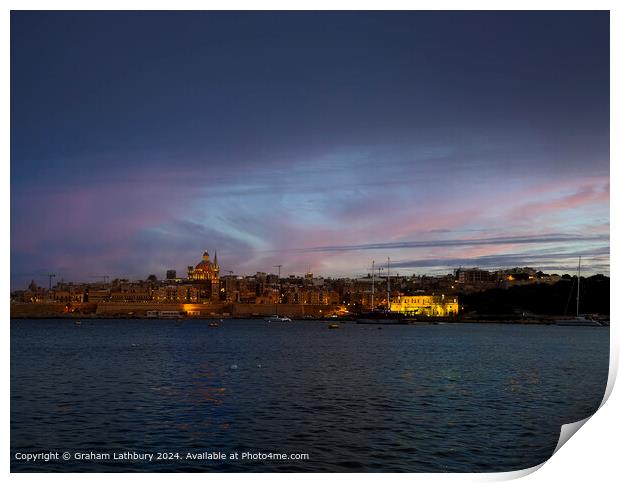 Valletta Harbour, Malta Print by Graham Lathbury