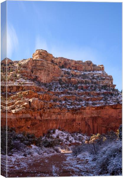 Winter Landscape of the Grand Wash in Capitol Reef National Park, Utah Canvas Print by Madeleine Deaton