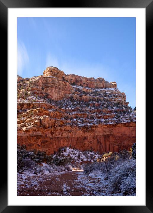 Winter Landscape of the Grand Wash in Capitol Reef National Park, Utah Framed Mounted Print by Madeleine Deaton