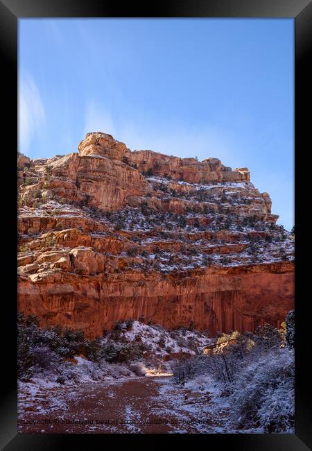 Winter Landscape of the Grand Wash in Capitol Reef National Park, Utah Framed Print by Madeleine Deaton