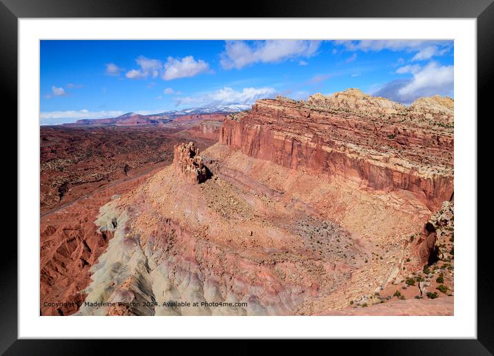 Stunning Aerial View of The Castle Formation in Capitol Reef, Utah Framed Mounted Print by Madeleine Deaton