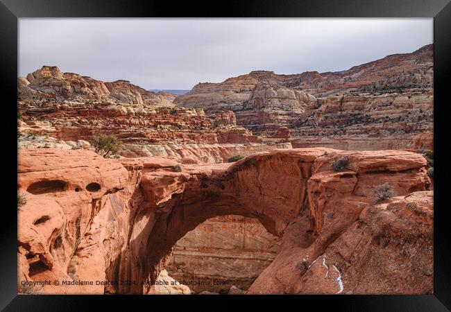 Spectacular View of Cassidy Arch in Capitol Reef National Park, Utah Framed Print by Madeleine Deaton