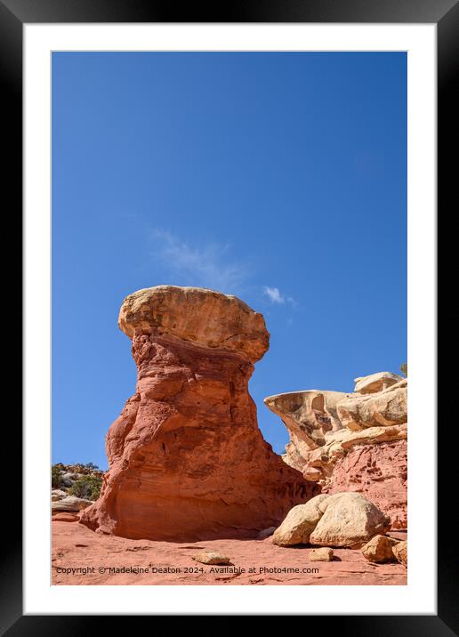 Beautiful Rock Formation in Cohab Canyon, Capitol Reef National Park Framed Mounted Print by Madeleine Deaton