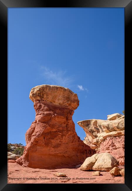 Beautiful Rock Formation in Cohab Canyon, Capitol Reef National Park Framed Print by Madeleine Deaton