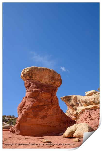 Beautiful Rock Formation in Cohab Canyon, Capitol Reef National Park Print by Madeleine Deaton