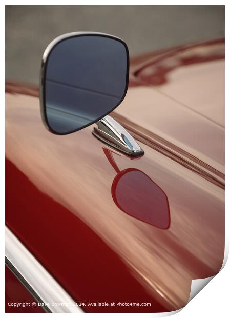 Volvo P1800 Wing Mirror Print by Dave Bowman
