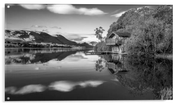 Ullswater Black and White Acrylic by Tim Hill