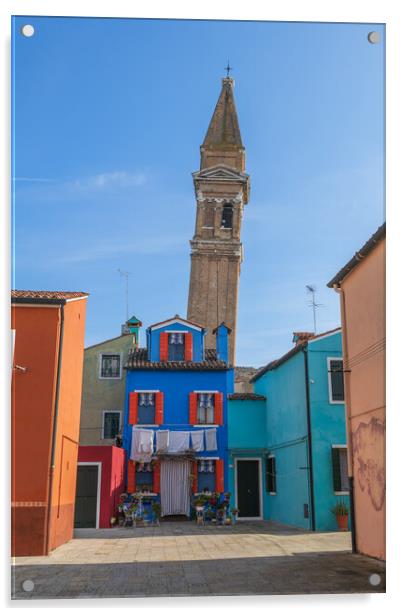 Leaning Bell Tower of Burano Acrylic by Artur Bogacki