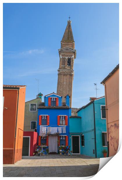 Leaning Bell Tower of Burano Print by Artur Bogacki