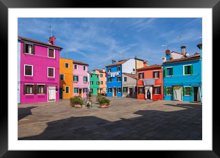 Colorful Houses of Burano in Italy Framed Mounted Print by Artur Bogacki