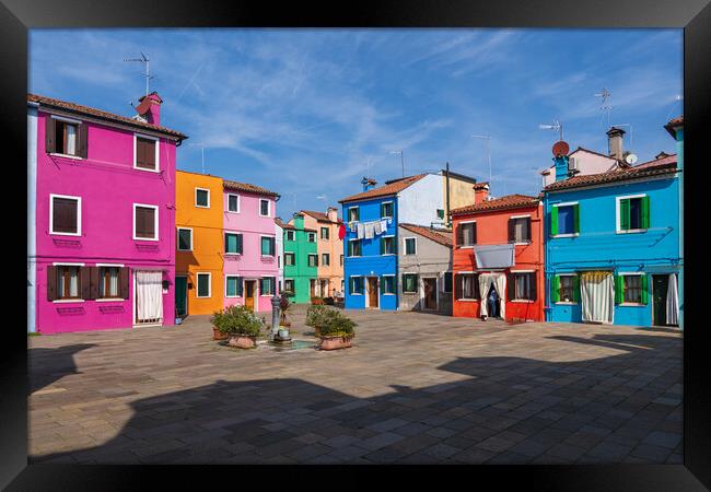 Colorful Houses of Burano in Italy Framed Print by Artur Bogacki