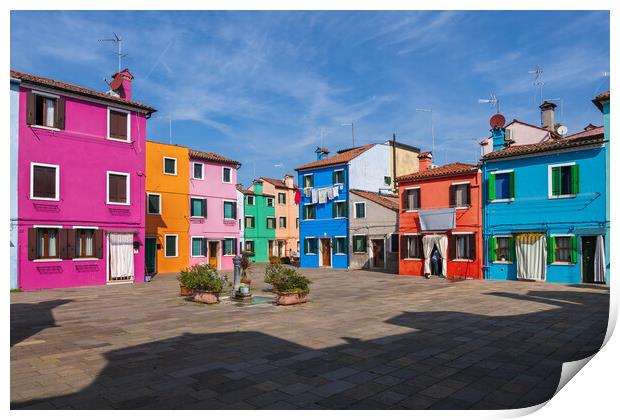 Colorful Houses of Burano in Italy Print by Artur Bogacki