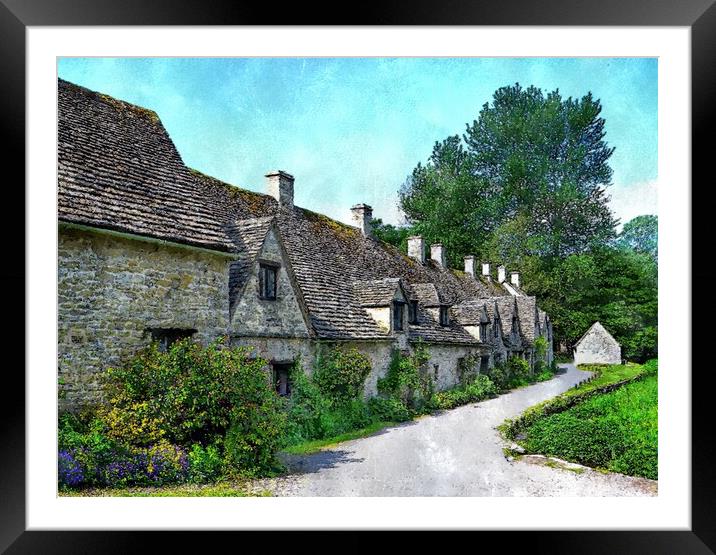 Beautiful Cotswold cottages. Framed Mounted Print by Steve Painter